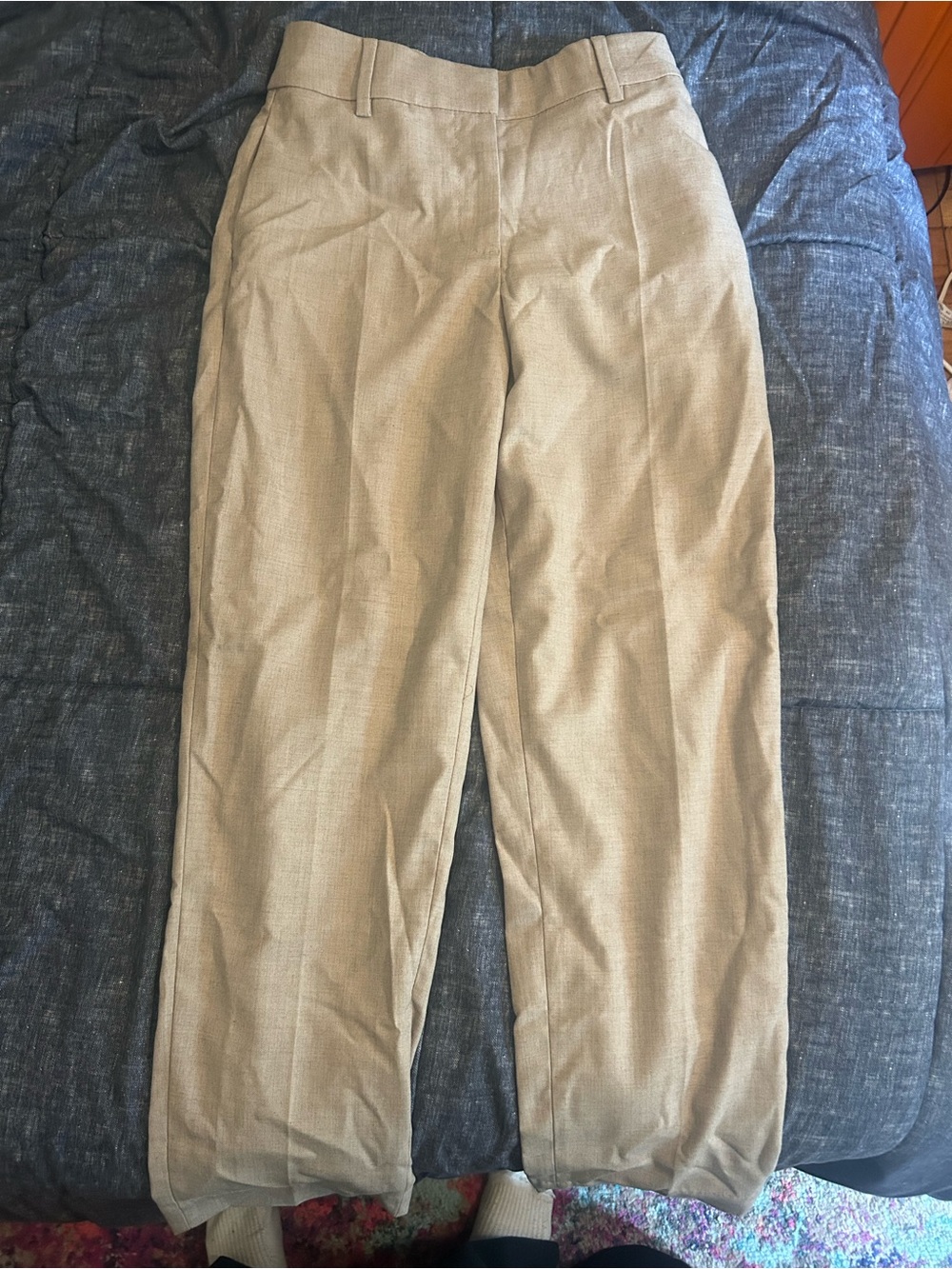 H&M Khaki Straight-Leg Chinos